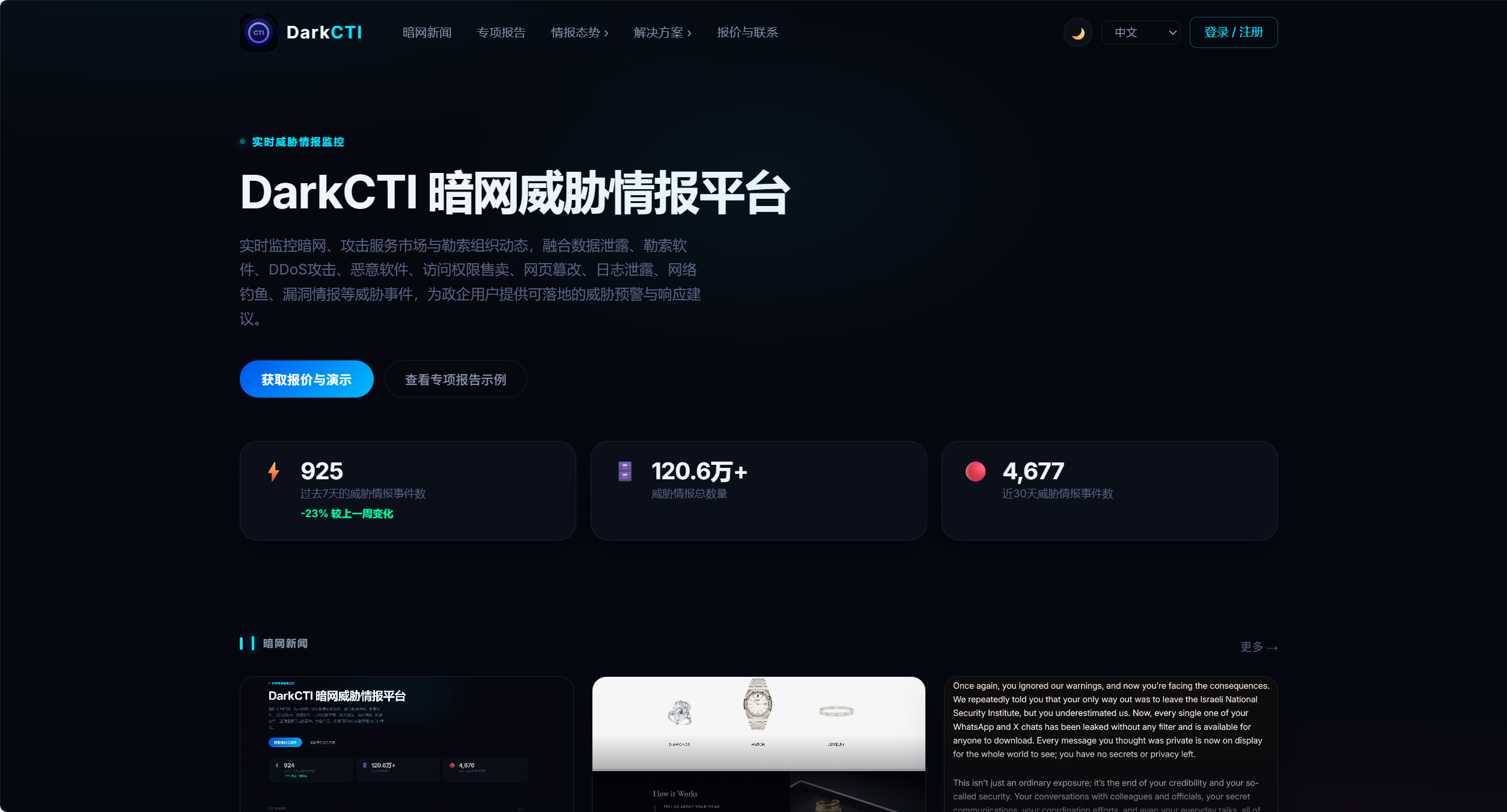 全球暗网威胁情报周报（2026年4月6日–4月12日）-全球CTI监控