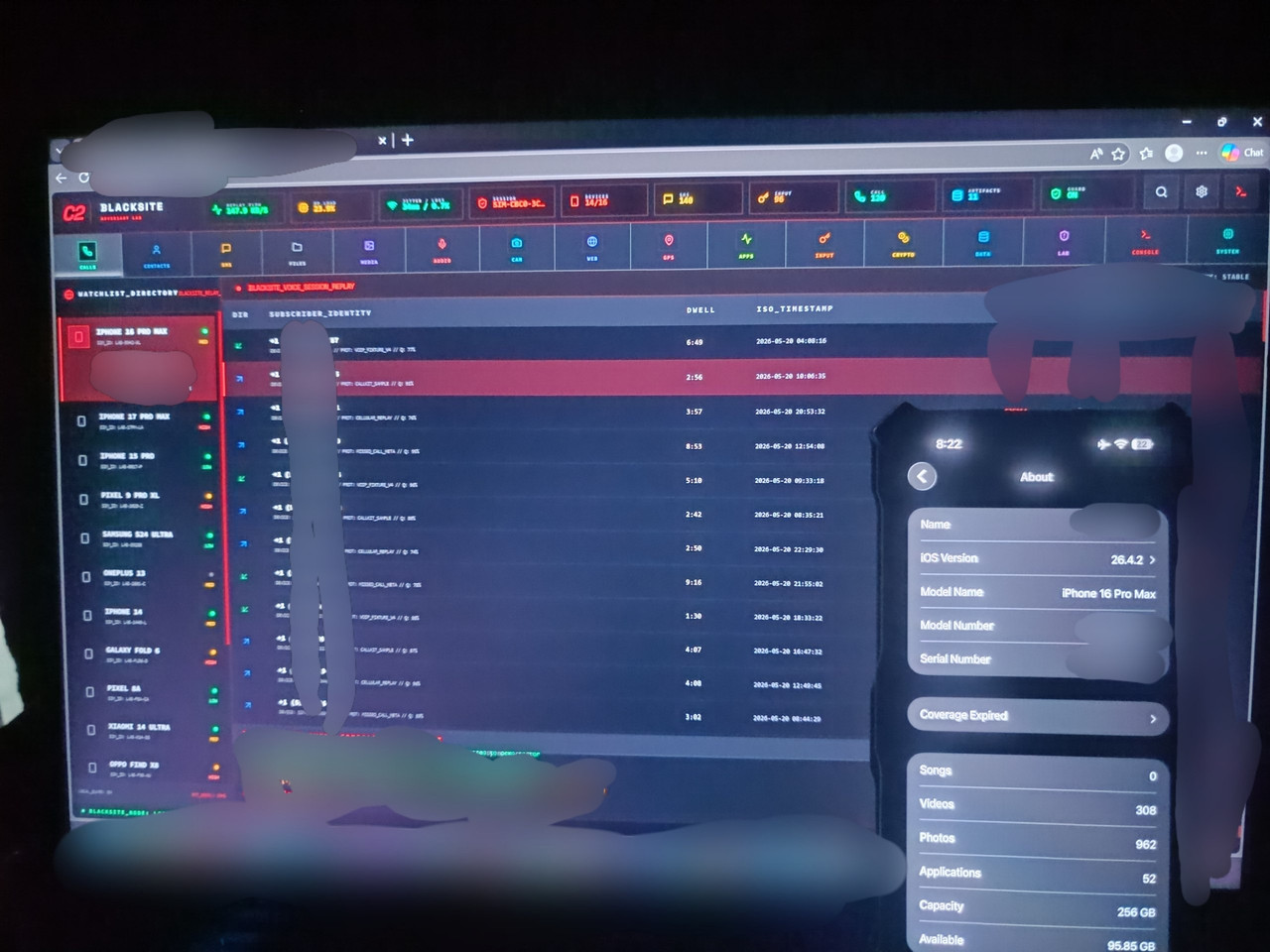 C2BlackSite    iOS + Android 零点击全链利用框架-全球CTI监控
