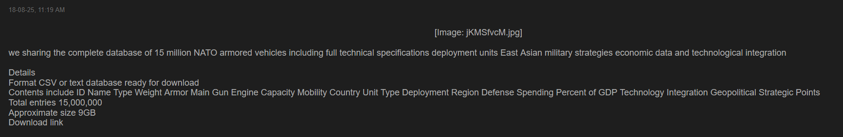 北约涉嫌数据泄露-全球CTI监控