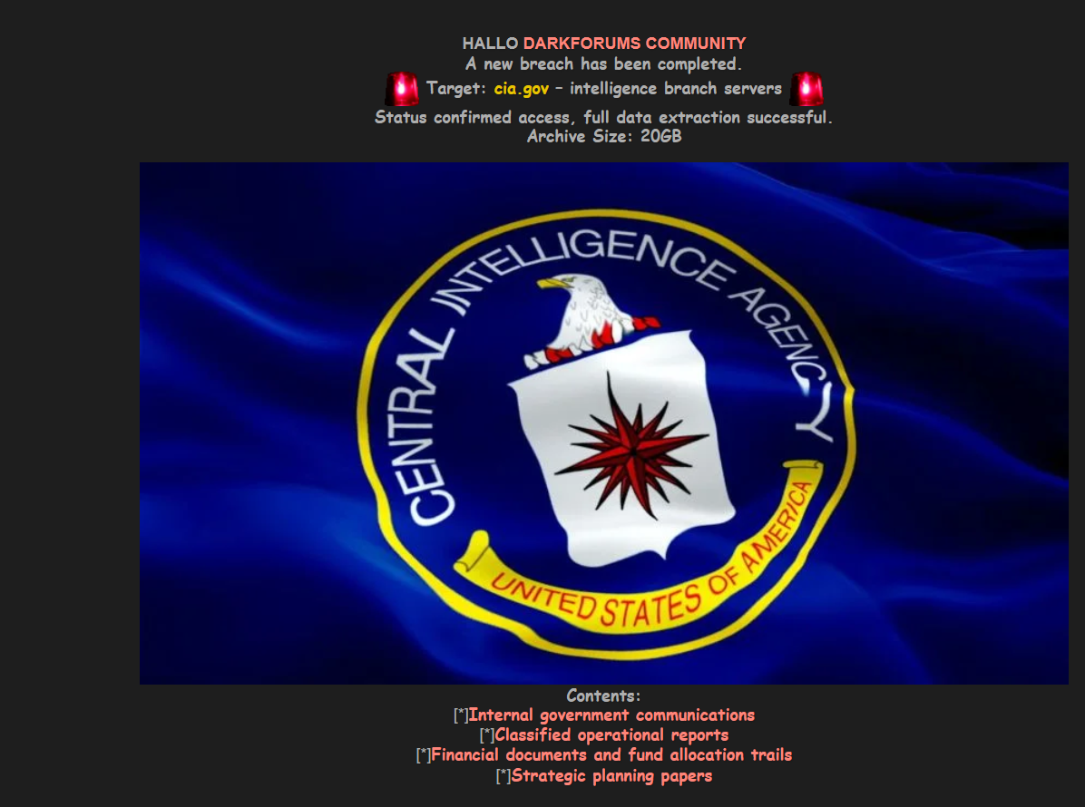 涉嫌出售中央情报局数据-全球CTI监控