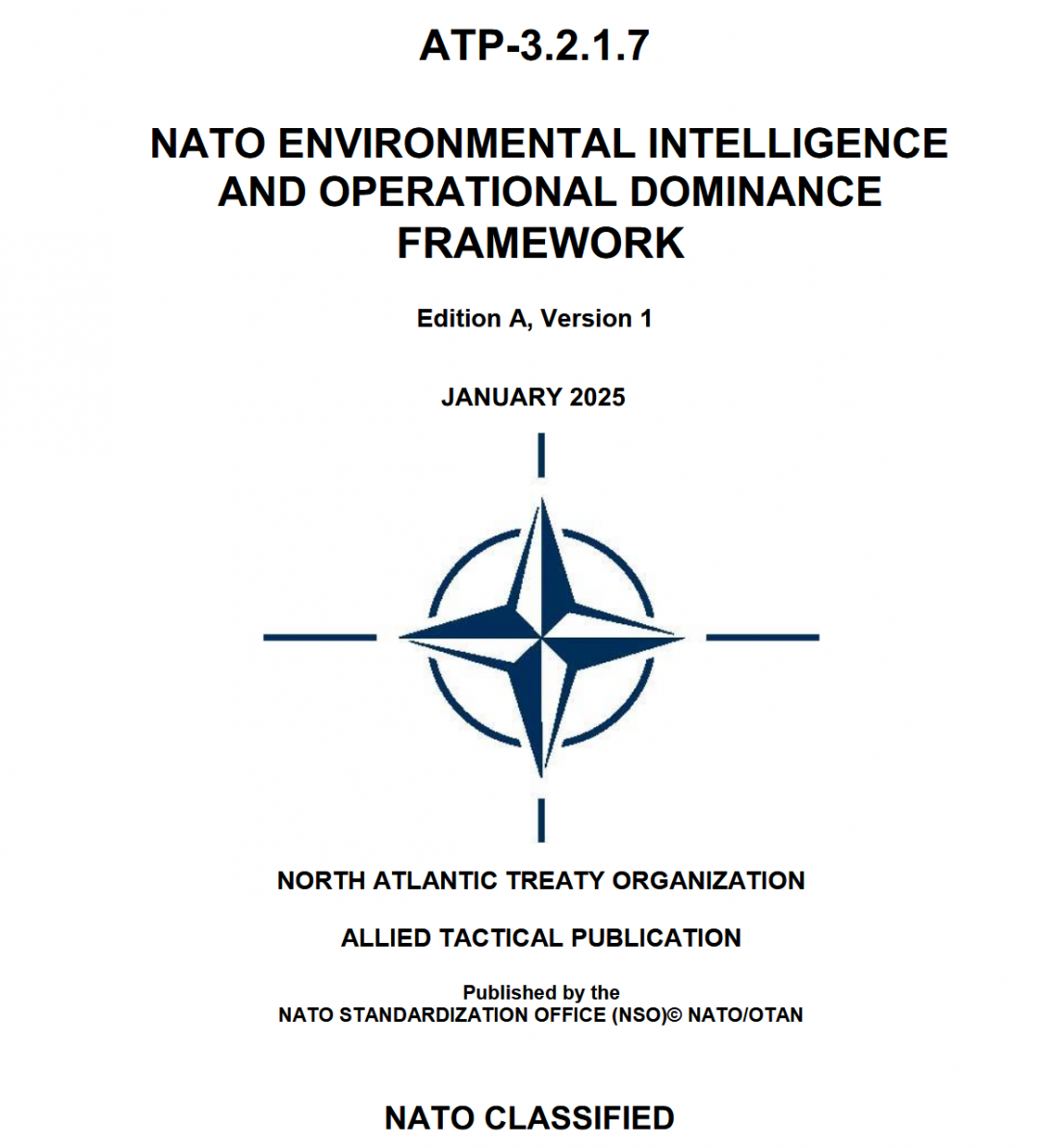 NATO机密文件疑遭泄露:《ATP-3.2.1.7环境情报与作战主导框架》-全球CTI监控
