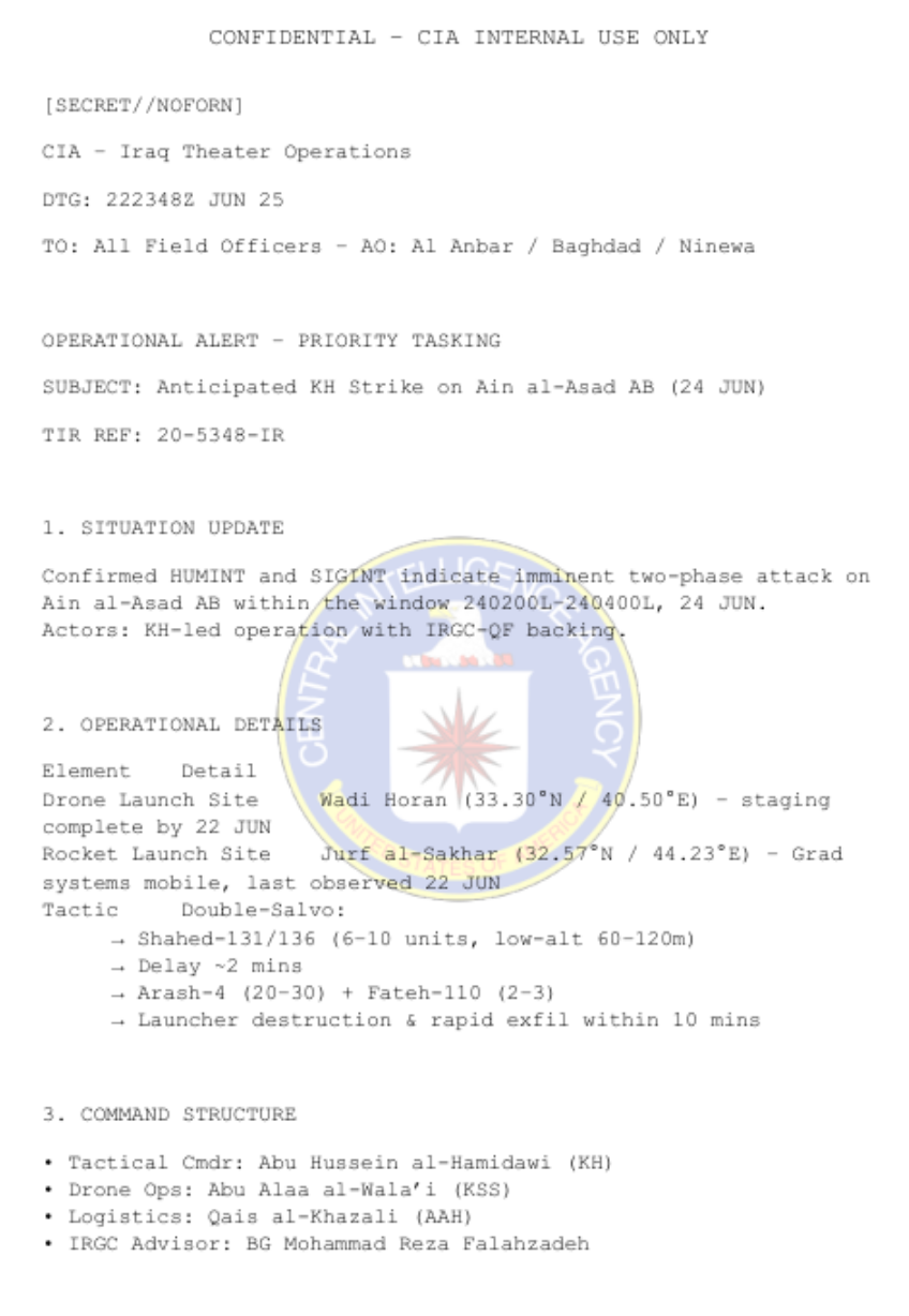 中央情报局-伊拉克战区行动 文件泄露-全球CTI监控