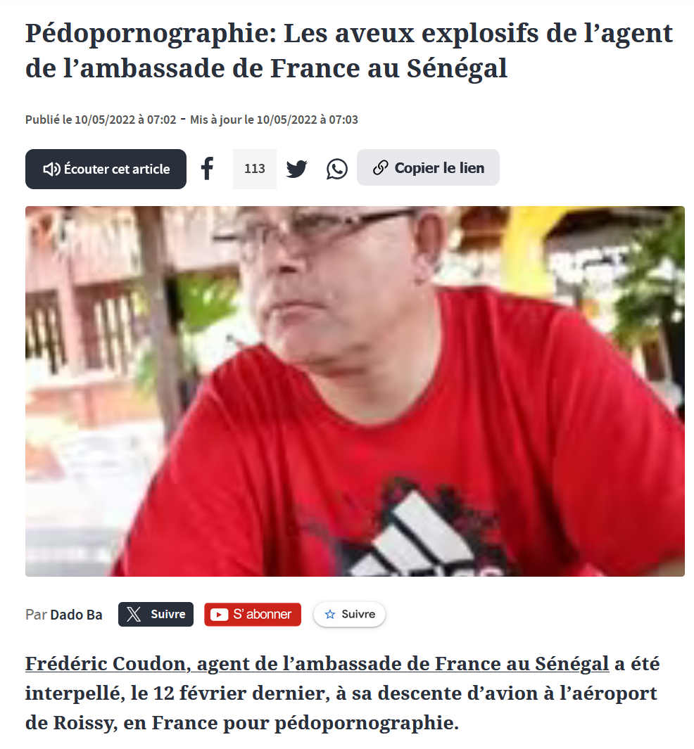 法国驻塞内加尔大使馆代理人的个人数据-全球CTI监控