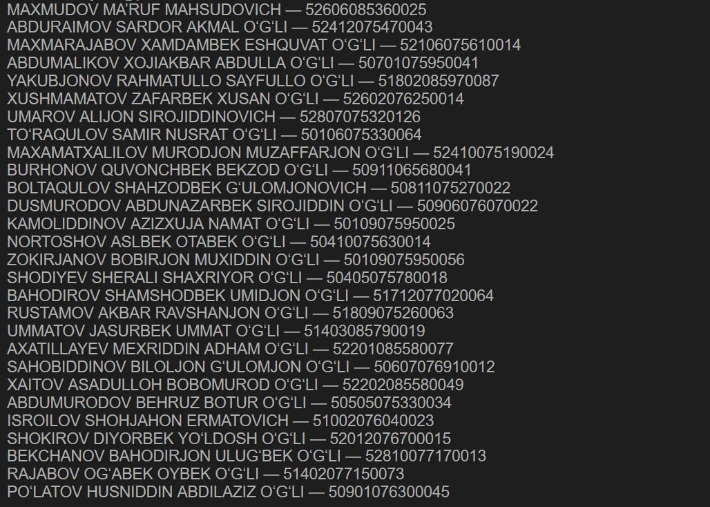 乌兹别克斯坦网络安全和机密信息研究所涉嫌数据泄露-全球CTI监控