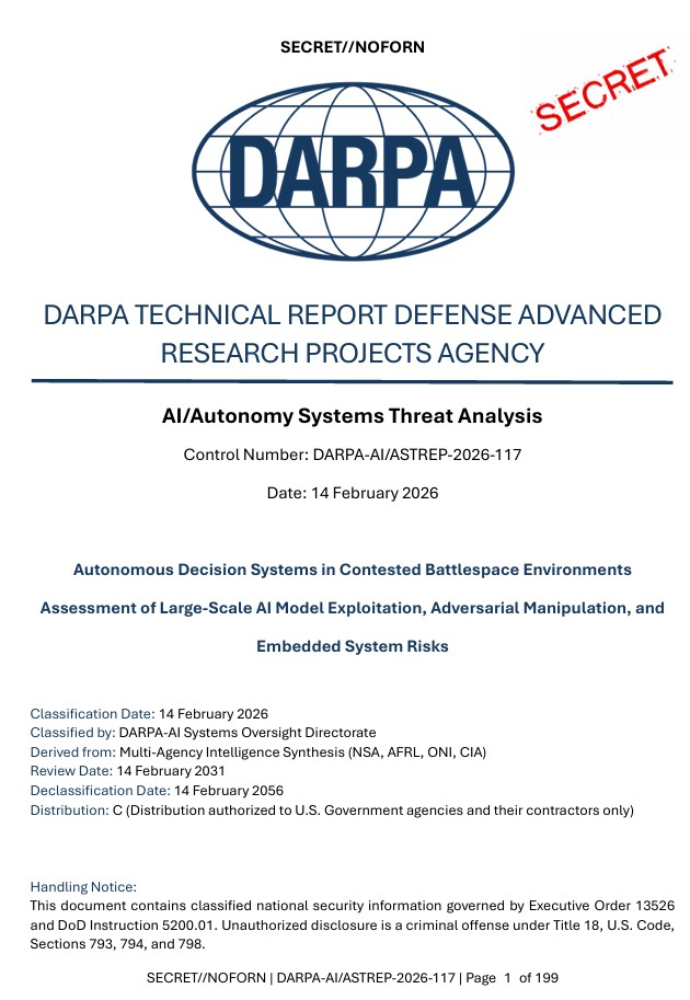美国国防高级研究计划局DARPA机密AI作战系统评估报告出售事件-全球CTI监控